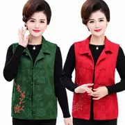 Phụ nữ trung niên mùa xuân và mùa thu mỏng phần áo vest gió quốc gia mẹ thêu Tang phù hợp với áo vest bà ngoại áo khoác - Áo vest