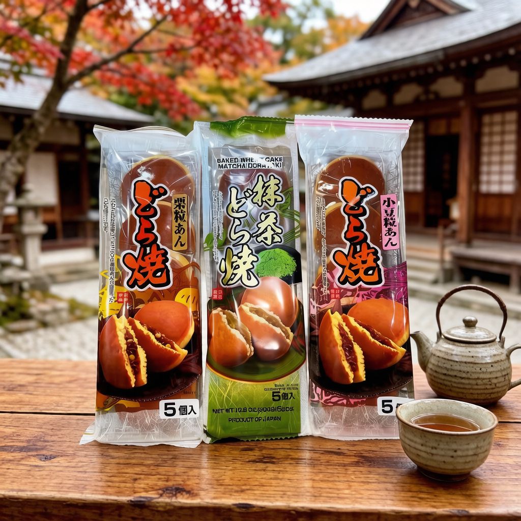 进口日本铜锣烧日吉制果抹茶红豆栗子夹心糕点日式面包下午茶点心
