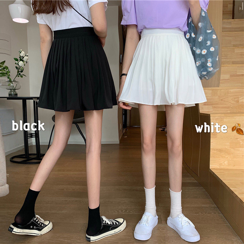 高腰显瘦少女感复古A字短裙纯色百褶裙女夏2020新款韩版ins半身裙在类目 女装/女士精品, 半身裙中 - 来自Buy2taobao.com提供专业的淘宝代购服务