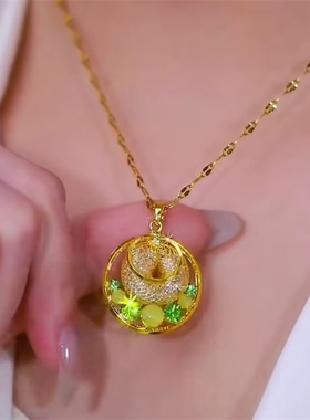 金色平安扣项链女高级感轻奢百搭