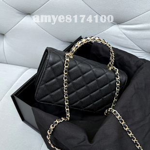 高级感小香风26C珍珠手柄风琴包菱格链条小方包单肩斜挎手提小包