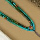 御松莲心 炫彩老型108佛珠项链手链天然原矿绿松石3.5mm