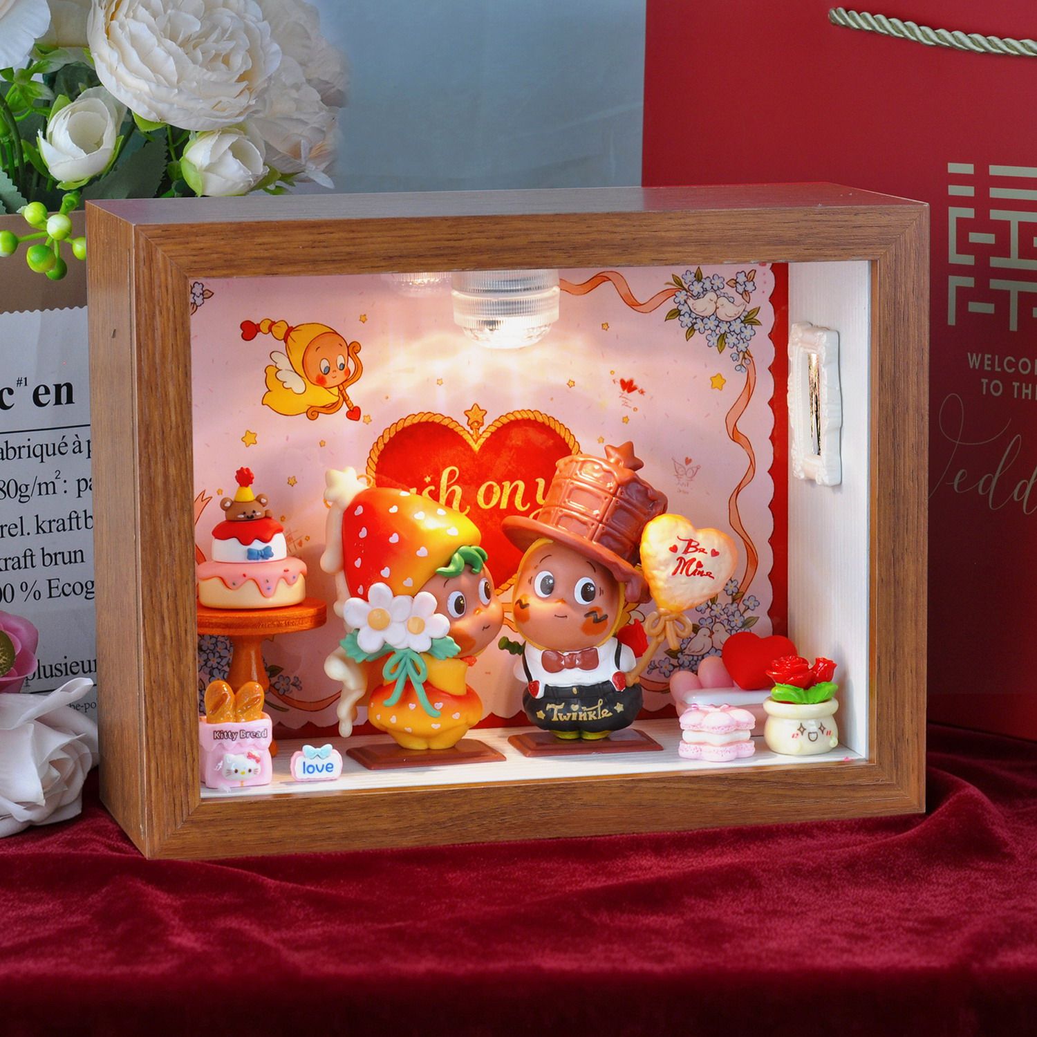 星星人手办展示盒结婚证登记照摆台收纳儿童女友闺蜜生日礼物