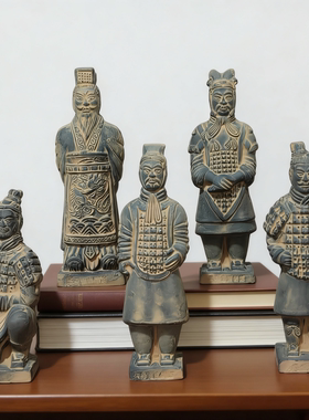 陶土兵马俑西安旅游纪念品16厘米