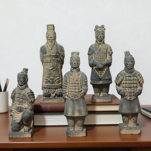 陶土兵马俑西安旅游纪念品16厘米