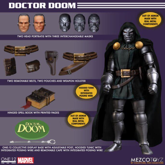 【非现货】定金 Mezco 漫威 毁灭博士 One12神奇四侠1/12可动人偶