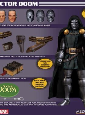 【现货】Mezco 漫威 毁灭博士 One12神奇四侠1/12可动人偶