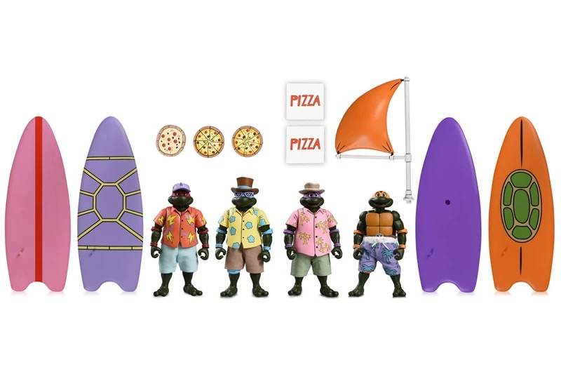 【现货】顺丰包邮NECA2025SDCC限定忍者神龟 海滩兄弟可动