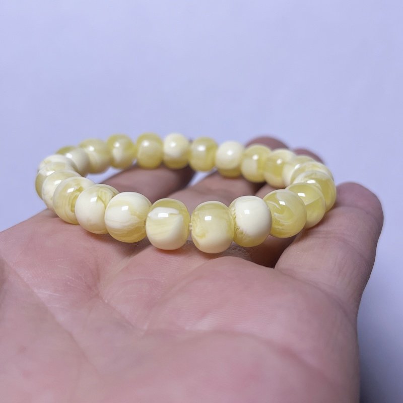 二代新蜜蜡老型桶珠单圈手串