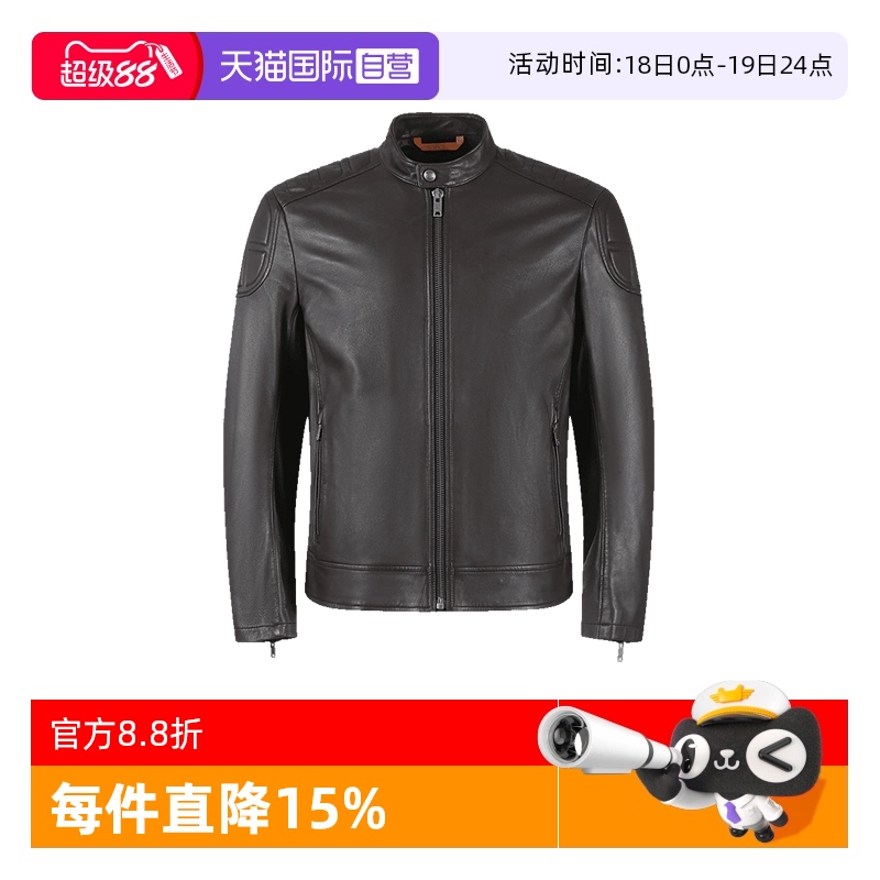 雨果博斯机车皮衣皮夹克外套