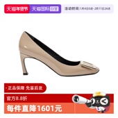 灰褐色漆皮金属方扣浅口高跟鞋 VivierTrompette 自营 Roger