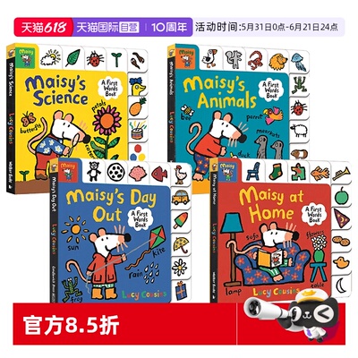 【自营】英文原版Maisy's First Words Book Collection小鼠波波小百科单词标签书4册Maisy's Animals/Home/Science低幼启蒙