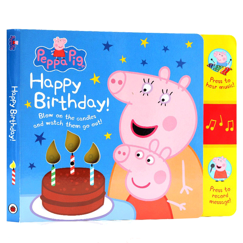 【自营】小猪佩奇英文绘本 Peppa Pig佩奇生日发声书Happy Birthday Mummy Pig Recordable 粉红猪小妹生日书 儿童启蒙纸板图画书