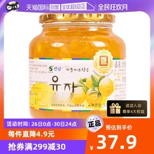 【自营】韩国进口全南蜂蜜柚子茶1kg果酱冲饮水果蜜茶饮品百香果