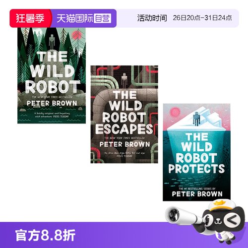 【自营】英文原版 The Wild Robot/Escapes/Protects 荒岛机器人三部曲 荒野机器人 3册套装 Peter Brown 彼得 布朗
