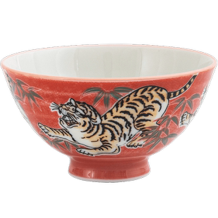 【自营】光峰日本进口高温釉下彩陶瓷碗日式家用吃饭碗高脚碗汤碗