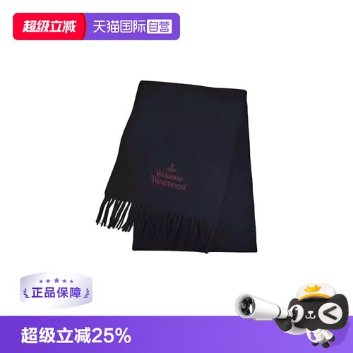 【自营】Vivienne Westwood品牌徽标绒线围巾81030007 W00Q7 AAB