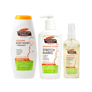 【自营】帕玛氏 淡化预防妊娠纹套装 精华油 妊娠霜 孕妇沐浴露