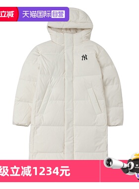 【自营】MLB羽绒服男女情侣长款连帽加厚外套24冬季新款3ADJB1846