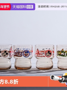 【自营】日本aderia石冢硝子迪士尼米奇杯子果汁玻璃杯水杯酒杯