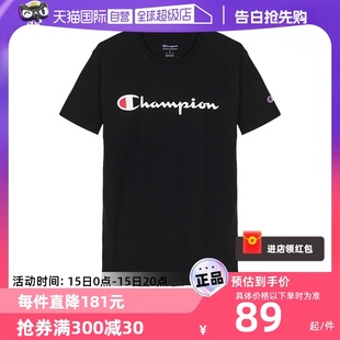 自营 CHAMPION网球穿搭 情侣款 athletics线 草写logo短袖 T恤