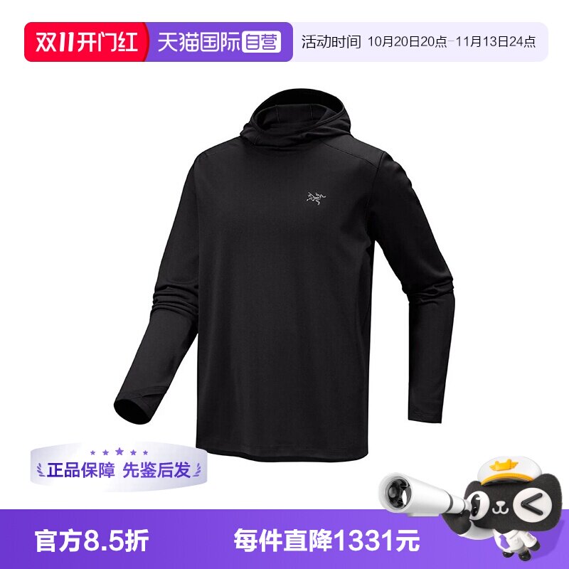 【自营】ARC‘TERYX/始祖鸟男士短款抓绒衫黑色长袖