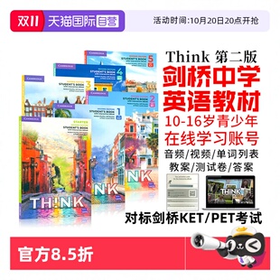 进口第二版 剑桥Cambridge PET考试教辅外语初中高中英语教材自学书 自营 think教材 12345级学生书练习册KET 原版 Starter Think