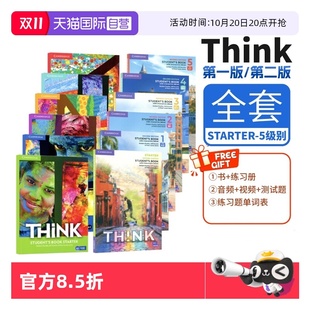 Cambridge 自营 进口剑桥初中高中英语教材 练习册思维KET think教材 5级别学生书 Think 原版 Starter PET考试教辅外语