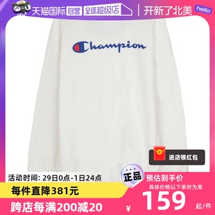 CHAMPION网球穿搭 圆领卫衣连帽酒红色运动GF88H 自营 Y06794