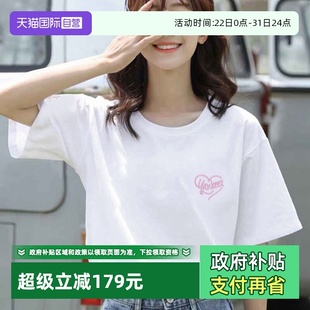 男装 女装 情侣装 上衣休闲服时尚 MLB短袖 爱心款 潮流圆领T恤 自营