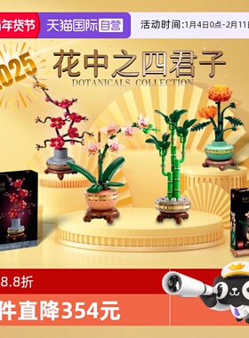 【自营】乐高花卉10369腊梅花10343兰花10344富贵竹10368菊花摆件
