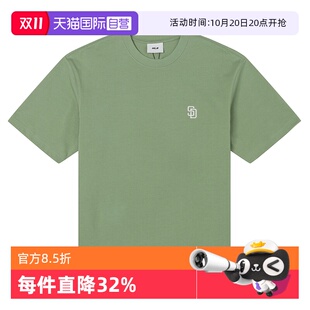 男装 MLB短袖 女装 情侣上衣抹茶色半袖 标T恤 运动休闲服经典 自营