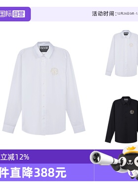 【自营】VJC范思哲 男士棉质长袖衬衫V字徽章图案 73GAL2S7 CN001