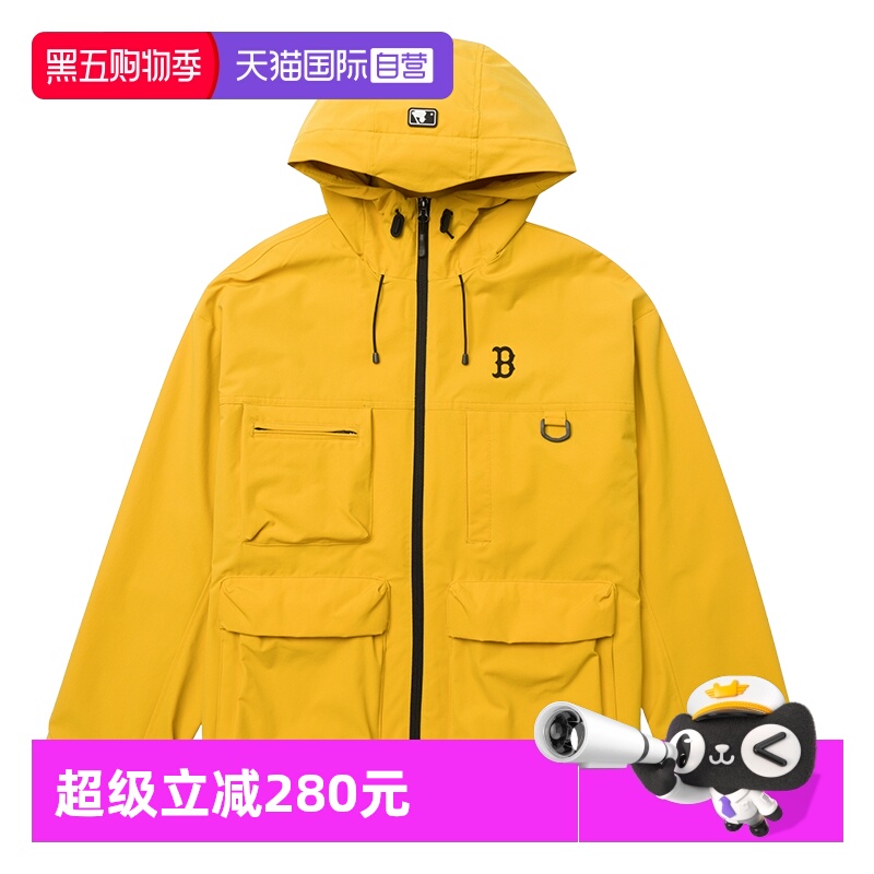 【自营】MLB夹克男女装新款运动休闲服连帽梭织茄克户外防风外套