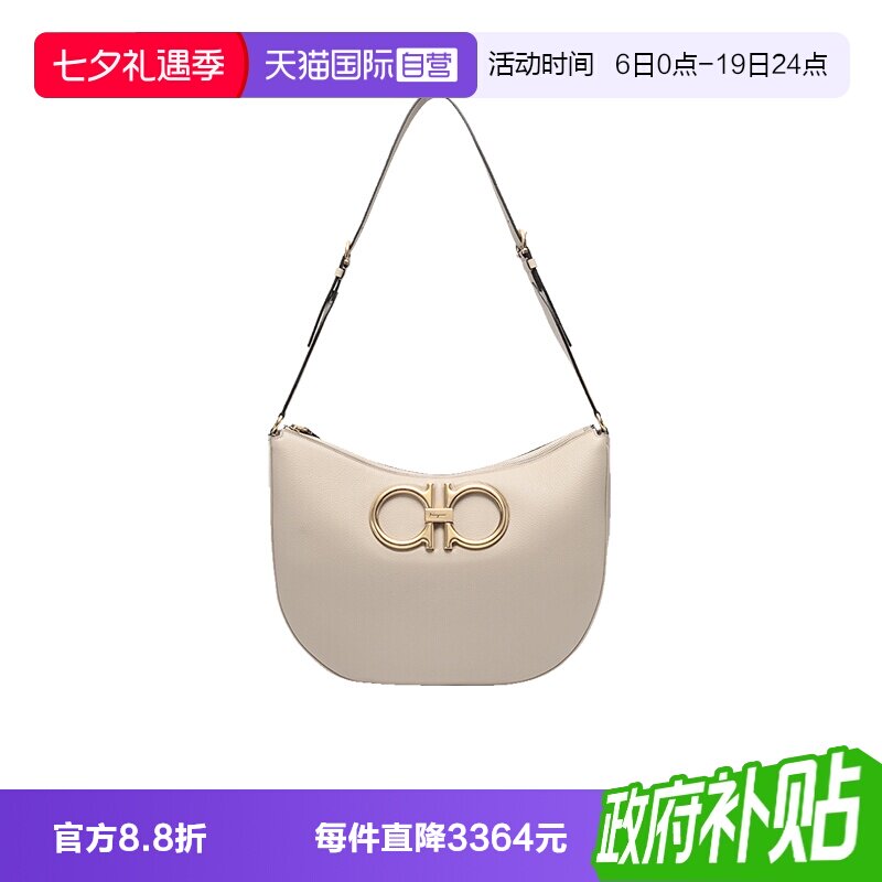 菲拉格慕Gancini饰扣手提单肩包