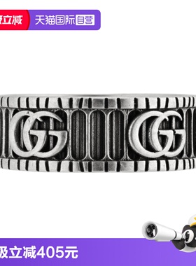 Gucci双GS925银戒指男女同款