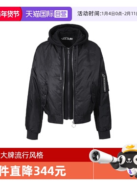 【自营】VJC范思哲 男士可拆卸连帽羽绒服飞行员夹克外套拉链休闲