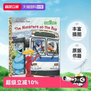 the 芝麻街 自营 Bus The 公交上 Book Sesame 怪兽 Little Monsters Golden 英文原版 英文童谣歌谣 Street