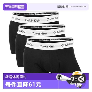 自营 三条装 Calvin CK四角短裤 节日送男友字母 Klein男平角内裤