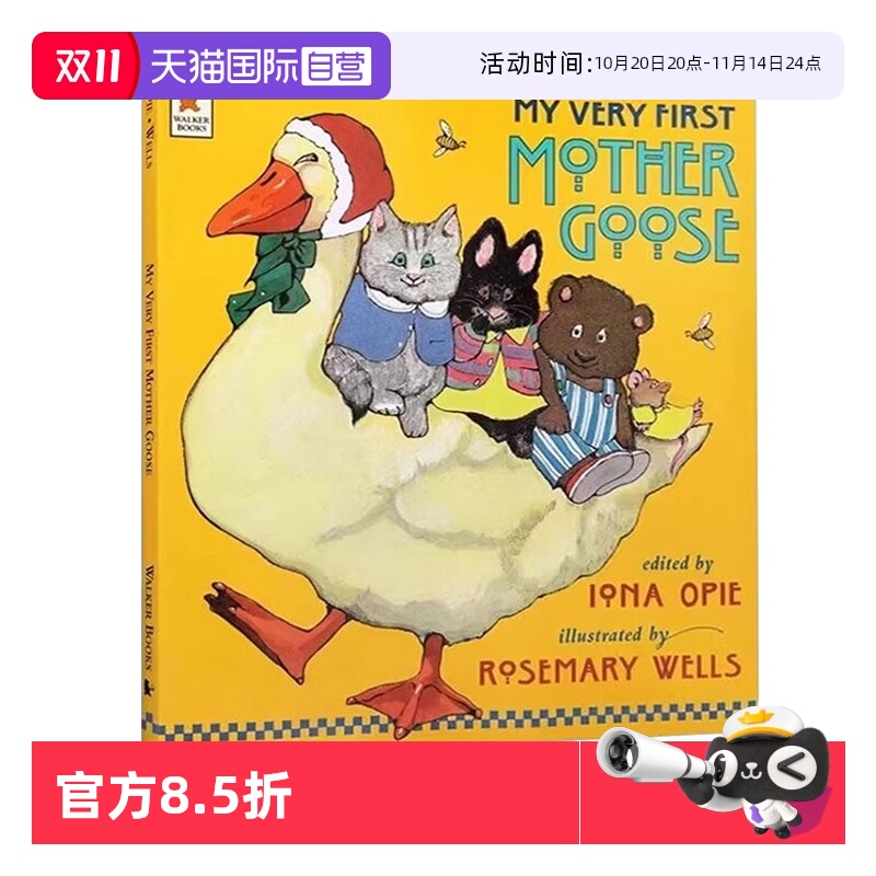 【自营】鹅妈妈童谣 英文原版绘本 My Very First Mother Goose 廖彩杏书单推荐读物 儿童英语启蒙图画书 英文耳朵启蒙