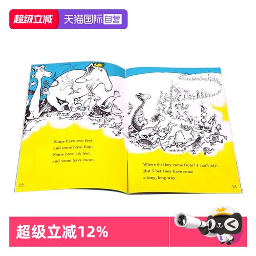 【自营】苏斯博士 Dr seuss 英文原版绘本 One Fish, Two Fish, Red Fish, Blue Fish with CD 平装带CD 廖彩杏书单启蒙趣味书适合