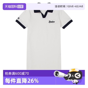 3FOPB0253 自营 MLB女子连衣裙直筒裙翻领POLO衫 运动T恤短袖