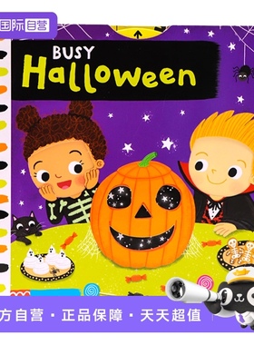 【自营】halloween 万圣节主题绘本英文原版 peek a boo 佩奇小玻万圣节绘本纸板书触摸书翻翻书机关操作书女巫温妮英文绘本全套