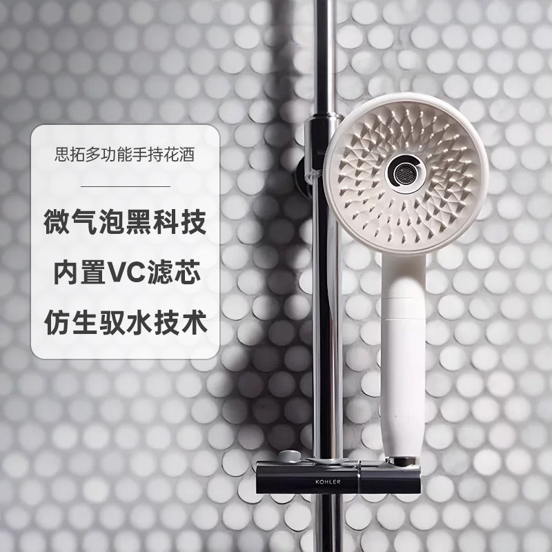 【自营】科勒淋浴花洒喷头家用浴室洗澡沐浴洗澡手持莲蓬头33032T