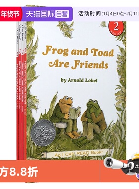 【自营】青蛙和与蟾蜍是好朋友英文原版4册 Frog and Toad are friends弗洛格绘本 凯迪克奖分级英语桥梁书icanread汪培珽三阶