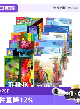 【自营】原版进口剑桥初中高中英语教材 Cambridge Think Starter 1 2 3 4 5级别学生书+练习册思维KET/PET考试教辅外语 think教材