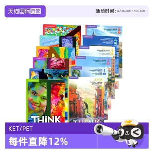Cambridge 自营 进口剑桥初中高中英语教材 练习册思维KET think教材 5级别学生书 Think 原版 Starter PET考试教辅外语