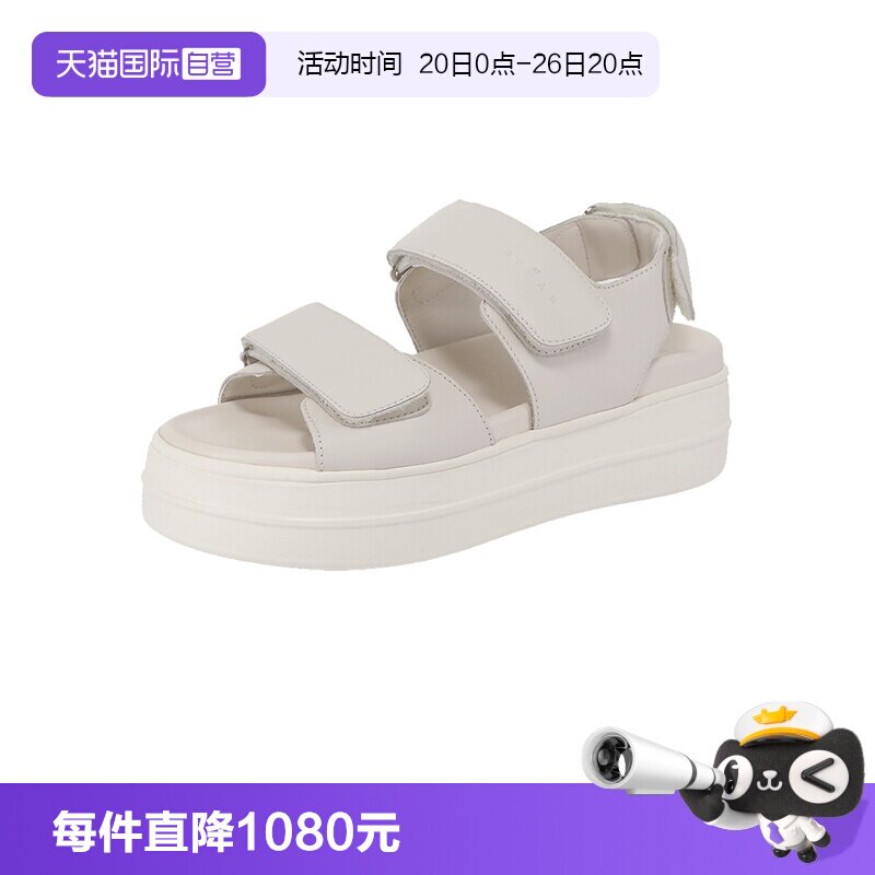 HOGAN牛皮革厚底休闲凉鞋