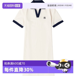女潮流无帽连衣裙奶油色刺绣休闲服3FOPB0343 MLB裙子新款 自营