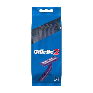【自营】Gillette/吉列Blue 2 便携手动旅行装剃须刀2层刀片5个装